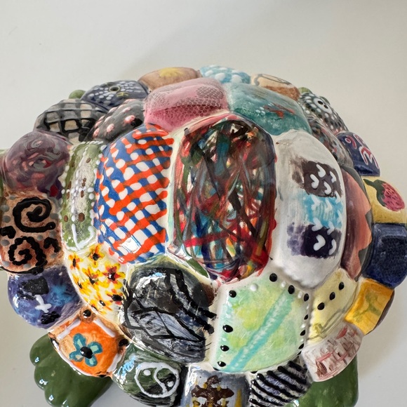 Colorful Ceramic Turtle Figurine - Picture 3 of 8